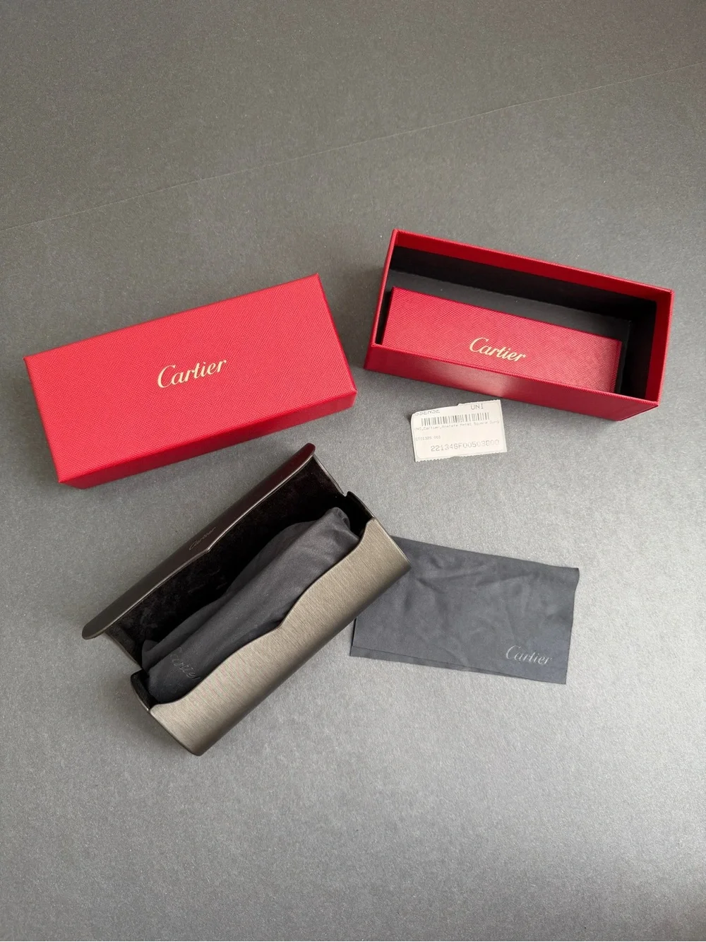 100% Authentic Cartier Black Square Acetate Metal Frame Sunglasses